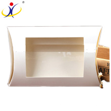 Boîte adaptée aux besoins du client de papier de forme d&#39;oreiller de carton réutilisée par taille avec la fenêtre en gros